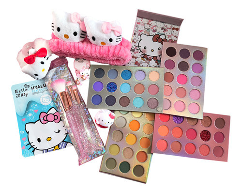 Kit De Maquillaje De Kitty Paleta De Sombras,vincha,bálsamo 0
