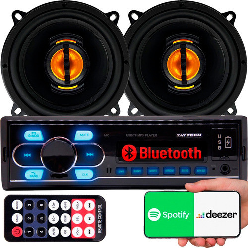 Radio Mp3 Bluetooth 2 Usb Fm + Alto Falante 5 Polegadas 110w 0