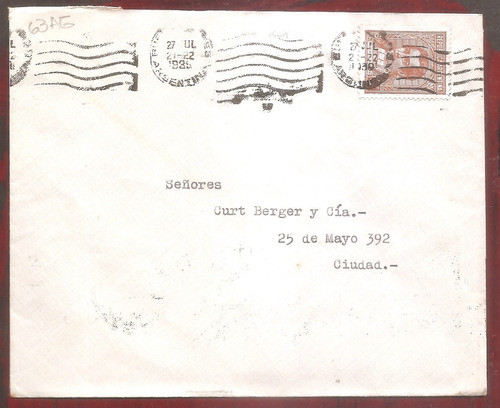 Argentina 1939  Sobre Circulado  Numero 63ag 0
