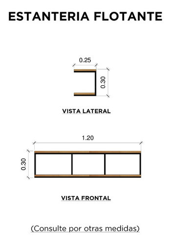 Estantería Flotante En Hierro Y Madera Finger Joint - Siamo 1