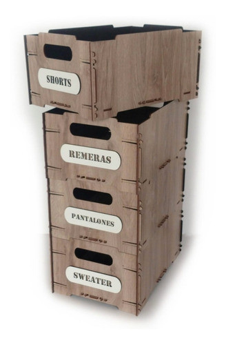 4 Cajon Cajas Apilables Fibroplus Fibrofacil C/identificador 0