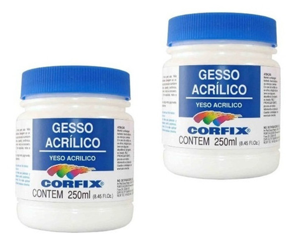 2x Gesso Acrílico Corfix 250ml 0