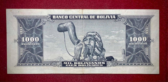 Billete 1000 Bolivianos 1945 Bolivia Pick 149 A.1 De La Rue 1