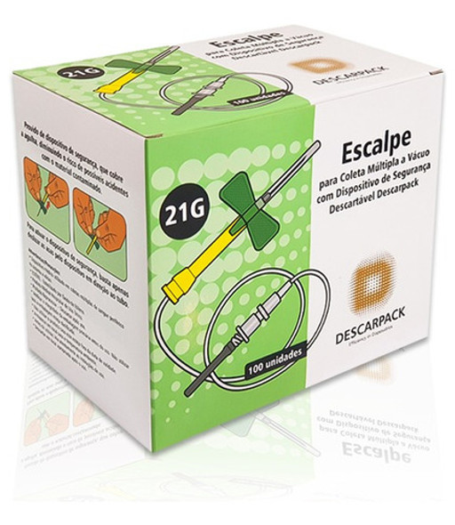 100 Escalpes 21g Verde Estéril Scalp Para Coleta A Vácuo 0 100 Escalpes 21g Verde Estéril Scalp Para Coleta A Vácuo 0