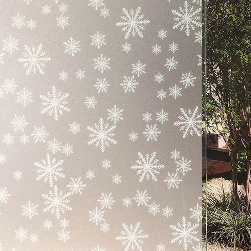 Pelicula Eletrostatica Porta Vidro Flocos De Neve 210x180cm 1