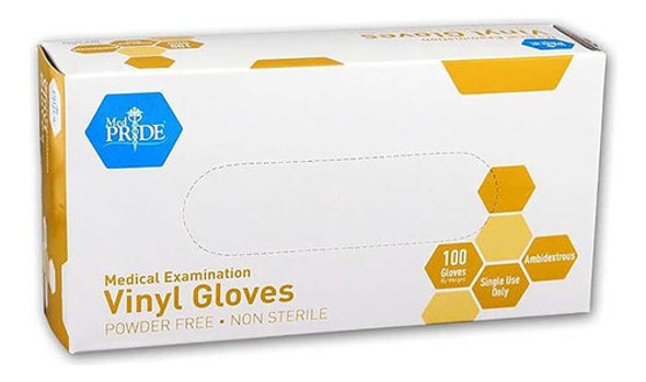 Medpride Guantes De Examen De Vinilo Sin Polvo, Pequeños, Ca 0 Medpride Guantes De Examen De Vinilo Sin Polvo, Pequeños, Ca 0
