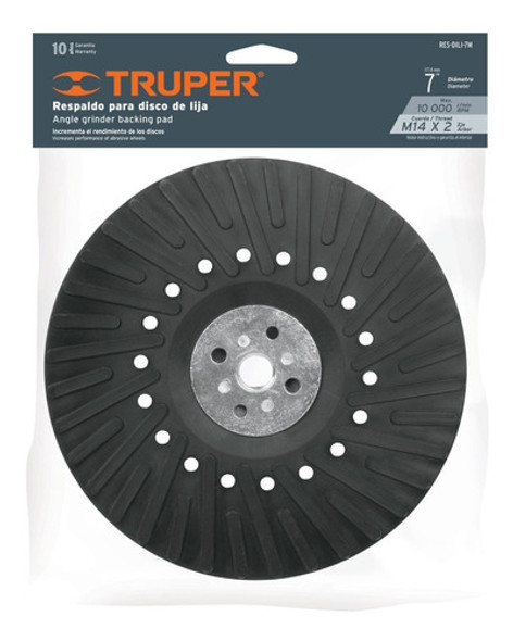 Plato De Goma Para Disco De Lija Amoladora 7'' Truper - Fc 0