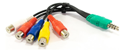 4 Cables Tv Samsung 2 Plug A Rca Rgb + Audio 15cm 1