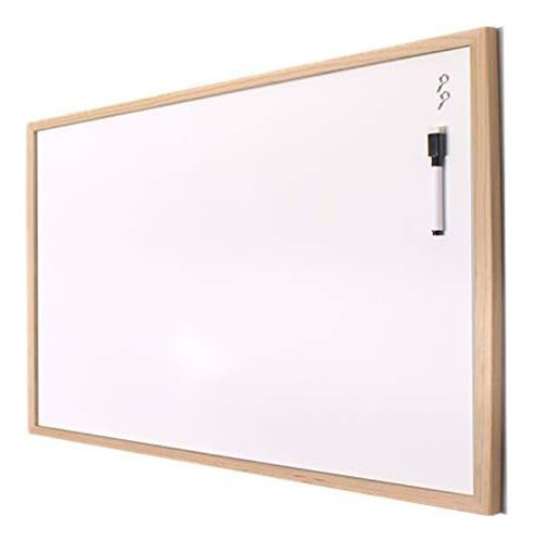 Pizarrón Blanco Con Marcador Iman Madera 90x60cm 0