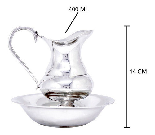 Lavabo 400ml - 14cm Estanho Arte Sacra Pjl4b 1
