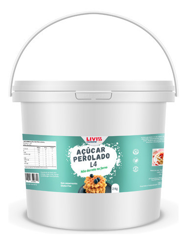 Açúcar Perolado L4 De 2 Kg - Liviss Cuisine 0