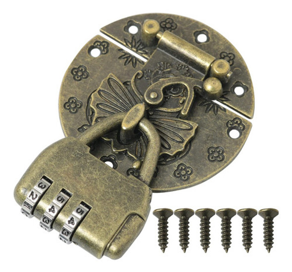 Sjzbin Candado Con Contraseña Vintage Bronce Antiguo Zinc 0