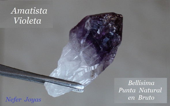 Amatista Violeta Bellísima Punta Natural Bruto - Nefer Joyas 1