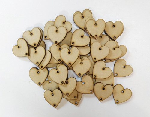 200 Corazones 2 Agujeritos Fibrofacil Mdf Borlas Atrapasueño 1