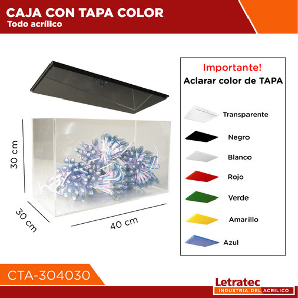 Caja Acril Con Tapa, Vitrina/contenedor Cta-304030 1
