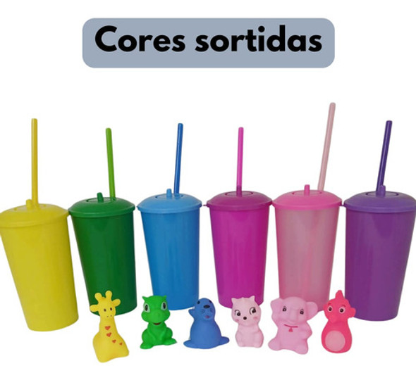 Kit 10 Copos Personalizáveis 400 Ml C/tampa E Canudo 1