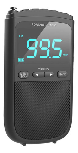Rádio Portátil Mini Rádio De Bolso Ajuste De Tempo 0