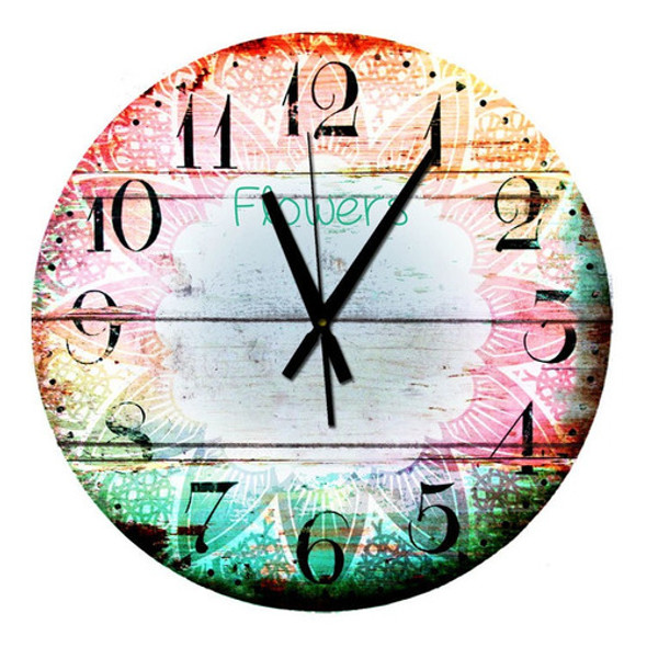 Reloj De Pared Gigante Vintage Flowers 0 Reloj De Pared Gigante Vintage Flowers 0