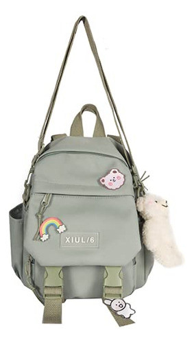 Mochila Mini Para Niños Para Escuela Aesthetic Kawaii Verde 0