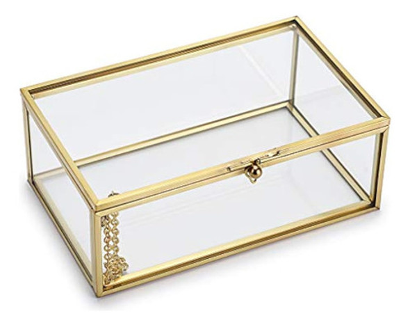 Caja De Recuerdo De Vidrio Vintage Hipiwe, Caja De Organizad 0