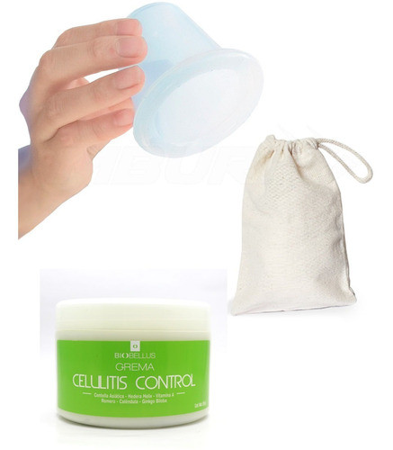 Ventosa Xl Silicona Celulitis +crema Control Piernas Abdomen 0