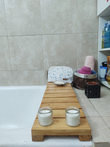 Organizador Estante Cruce Bañera Madera 1