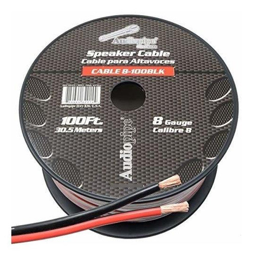 Cable De Altavoz De Calibre 8 - Rojo / Negro (100 Pies) De A 0