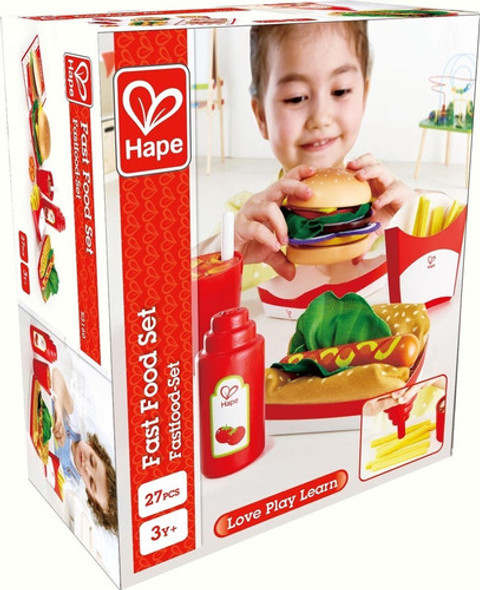 Hape Set Fast Food De Madera Y Tela-e3160- Pido Gancho 0