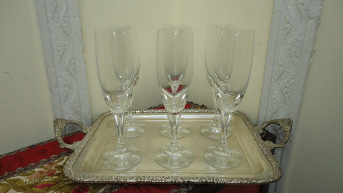 Copas Flautas Champagne Antiguas Cristal Checo Finas Vealas 1