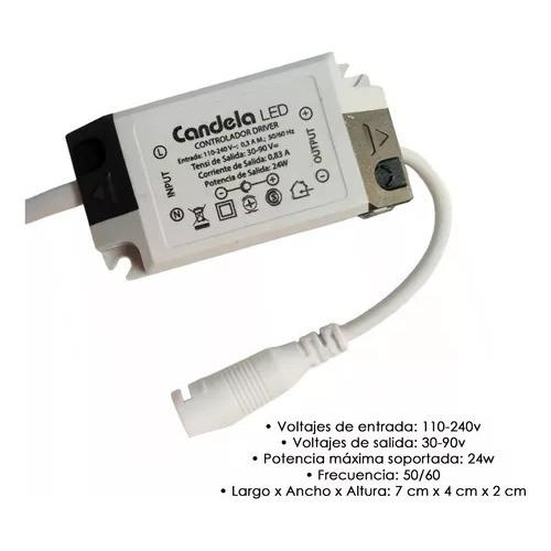 3 Drivers Controladores Panel Led 24w Fuente Transf. Candela 1