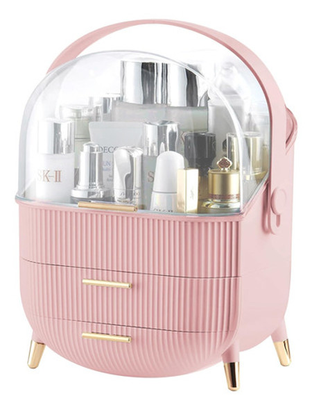 Organizador De Maquillaje Rosa Con Cajones Ideal Para Regalo 0
