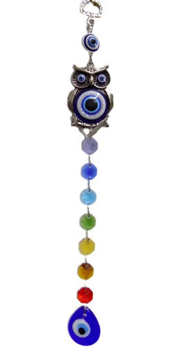 Coruja Com Sete Chakras E Olho Grego Para Porta 0