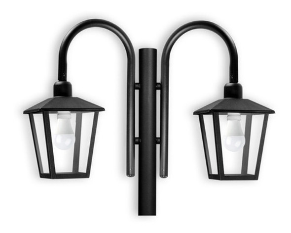 Farol Exterior Jardin C/ Columna 2,5 Metros Vidrio Y Metal 0