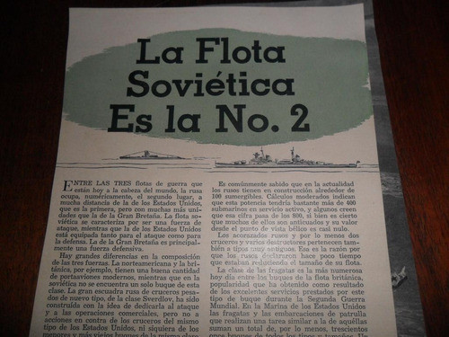 La Flota Naval Sovietica Urss 1957 Antigua Nota Barco Buque 1