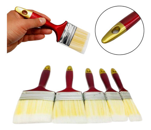 Set De 5 Brochas Pinceles Para Pintar Pintura Tamaños 0
