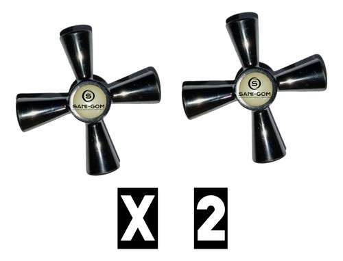 Repuesto Volante Cruz Cromo - Crema Plástico Estría Fina X 2 1