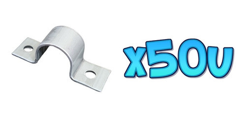 50 Grampas Omega Metal 3/4 Pulgada - Abrazadera Para Caño 1