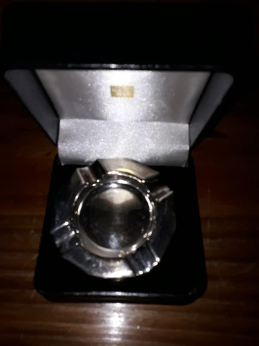 Cenicero Juego Individuales 4 Sellado Wight Metal Baño Plata 0