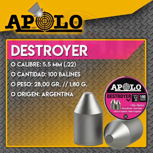 Combo Balines Apolo 5,5 - Para Caza 1