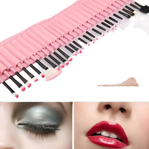 32pcs Rosa Superior Profesional Suave Cepillo De Maquillaje 0