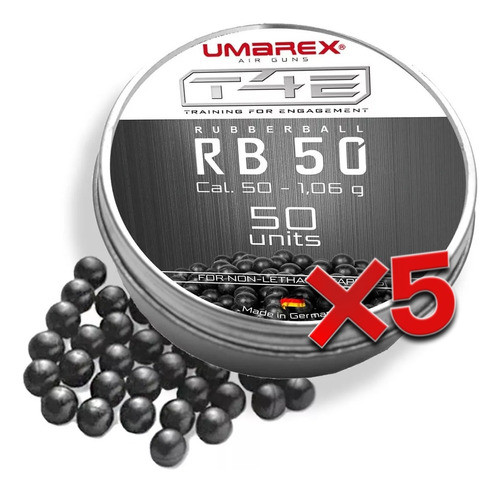 Pack X5 Postas De Goma X50 Calibre .50 Umarex 1