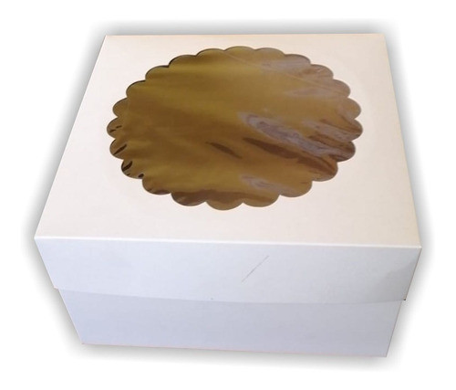50 Cajas Para Postre Alto Con Visor - 24x24x13cm 0