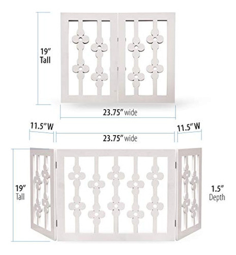 Puerta Para Mascotas Ajustable De 3 Secciones Color Blanco 1