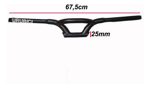 Manubrio De Acero Negro Modelo Bufalo 67,5 Cm. 1