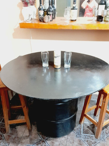 Mesa Tambor Cervecera Con Tabla Desmontable 1.20m D Diámetro 0