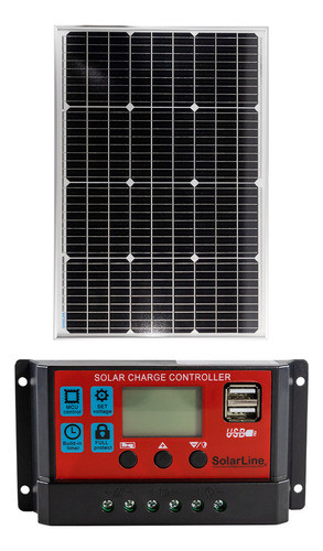 Cargador De Baterías 12v 60wp 60 Watts Solar Con Regulador 0