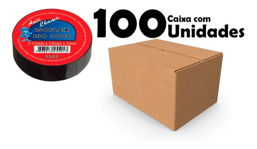Kit 100 Unidades Fita Isolante Anti Chama Isoflex 19mm X 5m 1