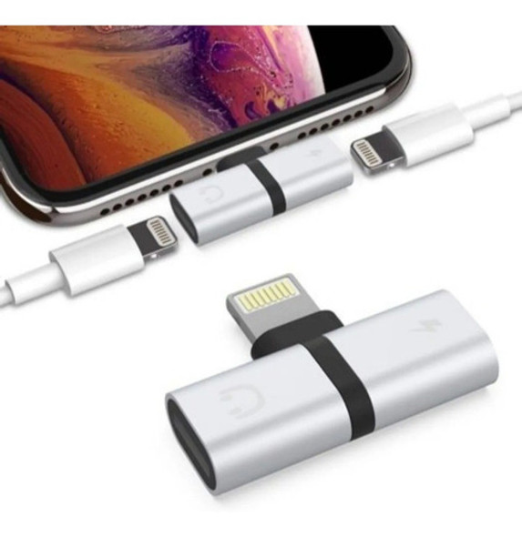Adaptador Para iPhone 2 Salidas. Para Cargador Y Auriculares 1