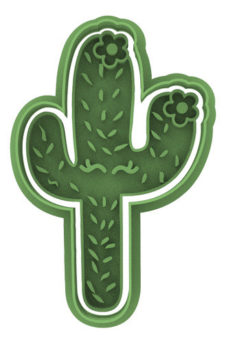 1990 Cactus Con Florcitas Cortante Para Galletas 0