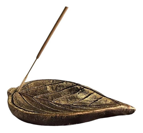 Porta Incenso Incensário Defumador Formato Folha Em Resina 0